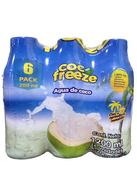 COCO FREEZE AGUA DE COCO SIXPACK 200ML